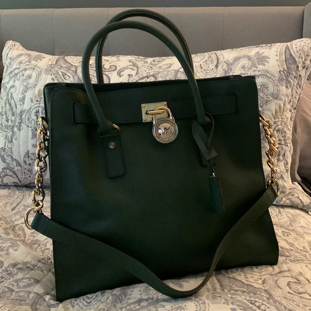 Michael Kors large tote bag - dark hunter green